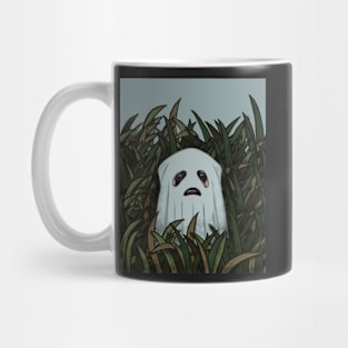 Vintage ghost pug in the field Mug